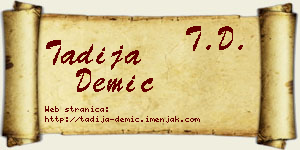 Tadija Demić vizit kartica
